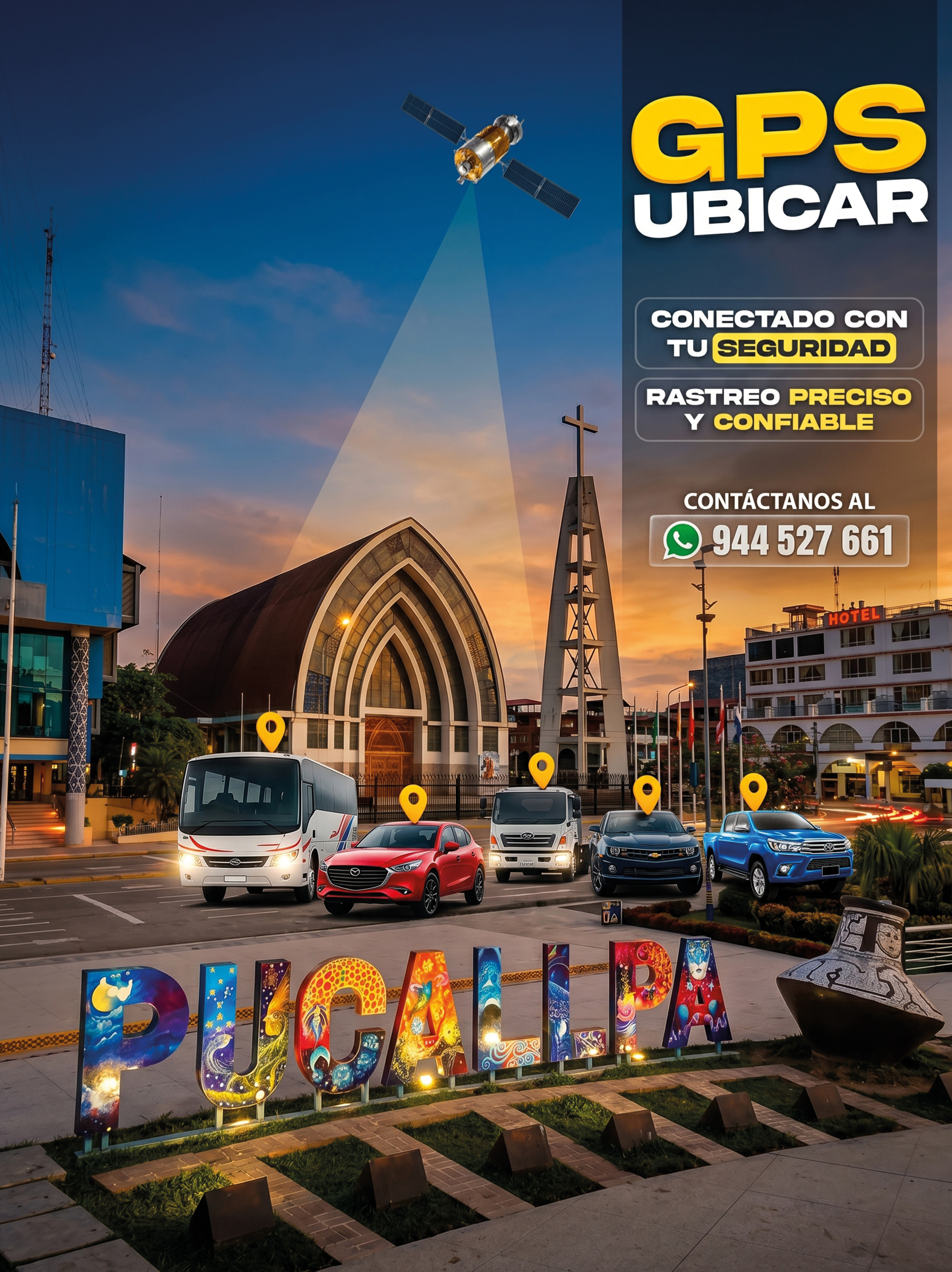 Empresa GPS Ubicar Pucallpa - rastreo vehicular satelital monitoreo profesional 24/7 seguridad GPS 4G Ucayali costa norte Virú